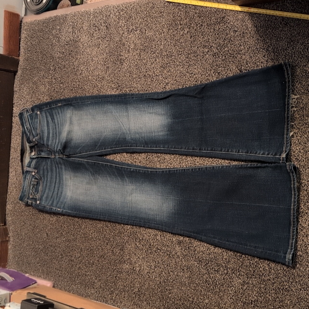 Buckle Black Blue Denim Flare Jeans 25x34 - Picture 3 of 14